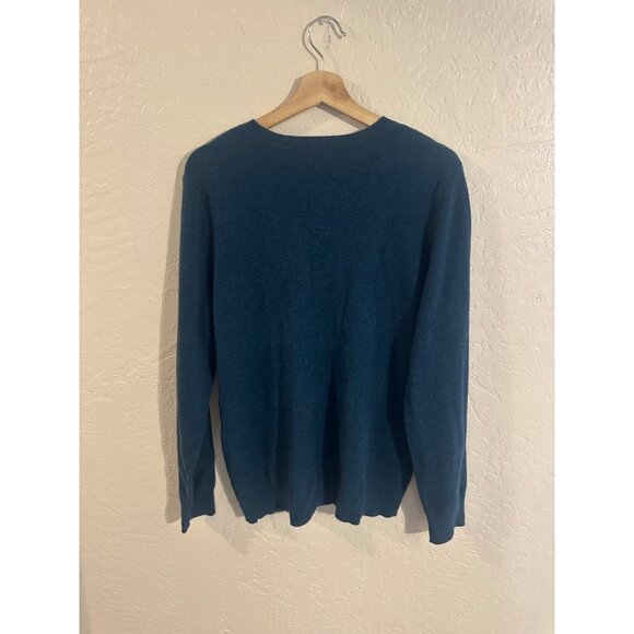 Apt. 9 XL 100% Cashmere Soft Cozy Blue Long Sleeved Winter Crewneck Sweater - Picture 8 of 9